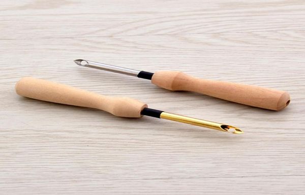 Noções de costura ferramentas tricô bordado caneta tecelagem felting artesanato perfurador agulha threader punho de madeira diy ferramenta acessórios 7656841