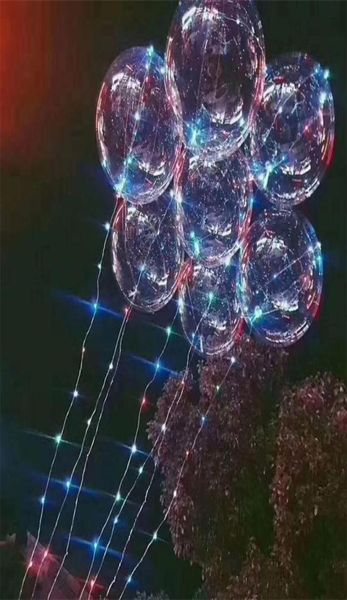 Palloncino in lattice trasparente con striscia LED 3M filo di filo di rame palloncini luminosi a LED per la decorazione della festa di compleanno di nozze 110 pezzi 18 pollici9374835