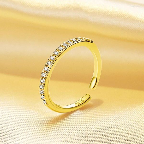 Anelli a grappolo Anello da donna carino Anello in oro multicolore con diamante pieno Zircone per gioielli da sposa Accessori di fidanzamento per matrimonio