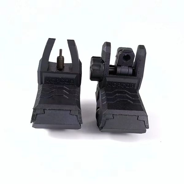 Acessórios táticos ao ar livre náilon tático frente mira traseira dobrável back-up 20mm ferroviário picatinny handguard ferroviário para airsoft ar15 16 m4