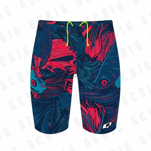 Roupa de banho masculina verão calções de treinamento de banho menino jammers esportes surf shorts voleibol calças de natação 240315