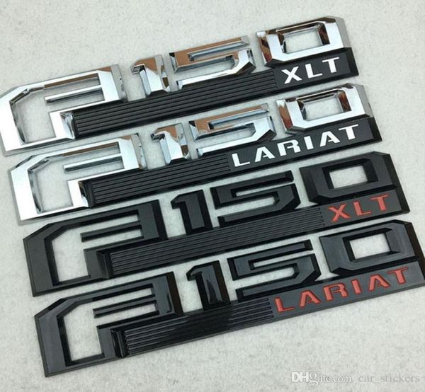 Nuovo F150 LARIAT XLT Emblema 3D ABS Chrome Logo Adesivo per auto Distintivo Porta Decal Car Styling per Ford6178776