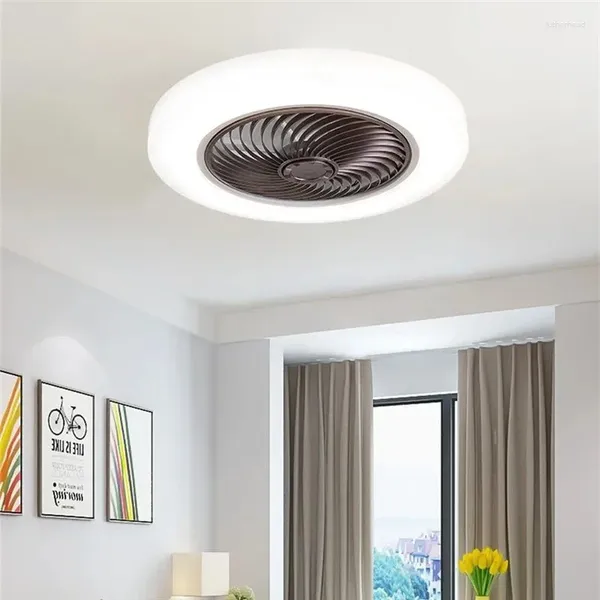 Ventilatore da soffitto a basso profilo Ventilatori minimalisti leggeri Ventilatore con telecomando Pale invisibili da 52 cm Retrattile silenzioso