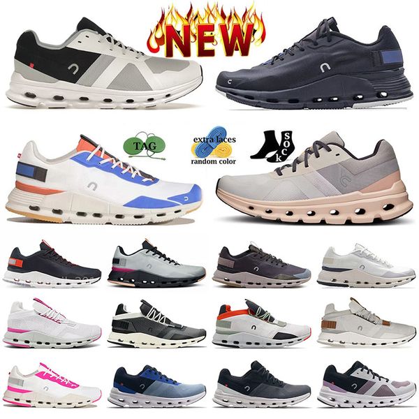 Profissional em CloudMonster Running Shoes Ivory Flame Homens Nova Rosa Branco Todo Preto Monster Surfer X 3 Runner Roger Mens Trainers Sneakers 5 Tênis Tênis Mulheres 36-45