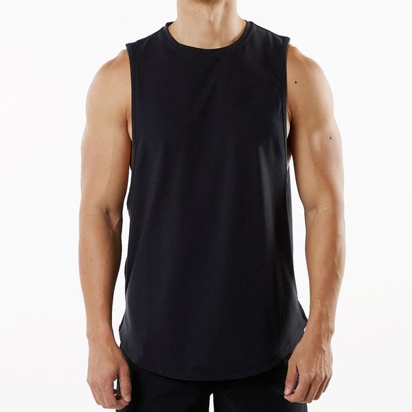 Schwarzes Sport-Tanktop mit individuellem Logo für Herren