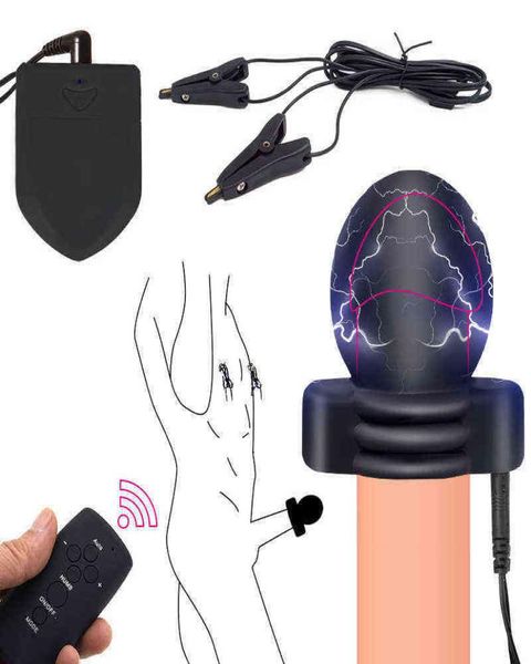 Nxy Medical Themed Toys Elektrostimulator Eichelring Elektrische Penisringe Schwanzfolter Bdsm Toys Shock Nippelklemmen für die Klitoris2202169