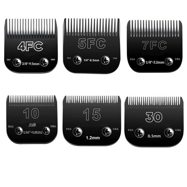 Trimmers 4FC#5fc#7fc#10#15#schwarze Klinge Hundepflege, abnehmbare Pet -Clipper Blade, bestehend aus Edelstahlklingen kompatibel