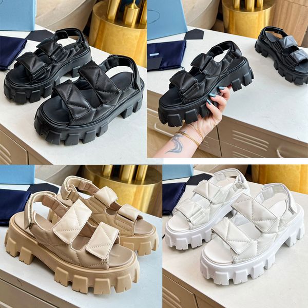 Monolith Nappaleder-Sandale Schwarz 1X439 Sportlicher Stil aus Nappaleder Plateau-Sandale Damen-Designer-Sandale Sommer-Nappa-Sandale Komfort-Sandale mit Profilprofil