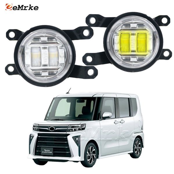 EEMRKE LED-Nebelscheinwerfer-Baugruppe für DAIHATSU Tanto 5BA-LA660S 2023, Frontstoßstange, PTF, Auto-Nebelfahrlichter mit Linse, DRL, Tagfahrlicht, 30 W, 12 V, Weiß oder Gelb