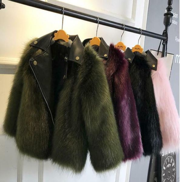 Neue Mädchen Pelz Mantel Jacke Nachahmung fuchs Künstliche Pelz Gras Hohe Qualität Plüschleder Gefälschte 2 stücke Winter Kinder baby mädchen kleidung8076182