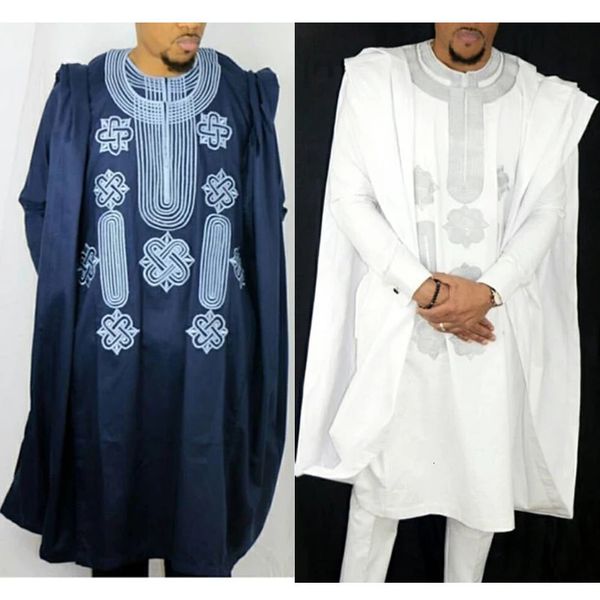 H D Abito africano per uomo Abito camicia pantaloni Set manica lunga Top Ricamo Agbada Abbigliamento Boubou Africain Homme Abiti tradizionali 240304