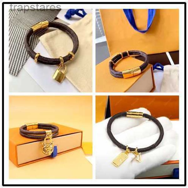 Bracciale in pelle di design per uomo Donna Marchio di gioielli di lusso Braccialetti con chiusura in oro Ciondolo uomo tigre femminile 17 cm 19 cm 21 cm X1QR