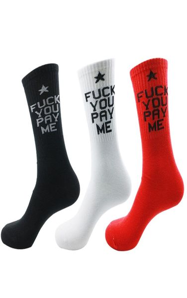 NEUE Harajuku Flut Marke Lange Socken Männer für SIE ZAHLEN MICH Brief Wort MenWomen Baumwolle Straße Skateboard Socken 7503709