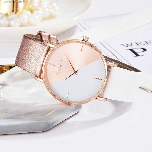 Outros relógios Acessórios de vestuário Luz Luxo Geométrico Costura Estilo Senhoras Moda Simples Estilo Quartz Pulso Reloj Mujer Y240316