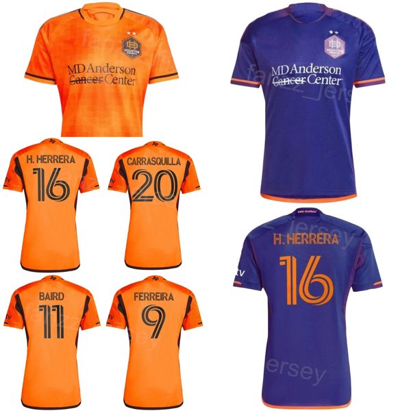 24-25 Futebol Houston Dynamo 17 Gabriel Segal Jerseys 7 Nelson Quinones 16 Hector Herrera 32 Sebastian Kowalczyk 18 Ibrahim Aliyu 8 Amine Bassi Camisa de Futebol Kits