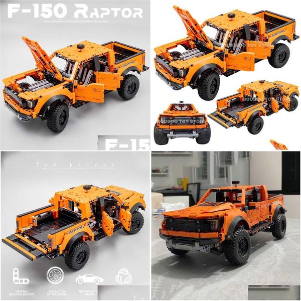 Blocos 1379pcs Técnico Ford F150 Raptor Truck Car Building 42126 Pick Up Moc Montar Tijolo Veículo Brinquedo Presente para Kid Boy Drop Deliv Dhr4F