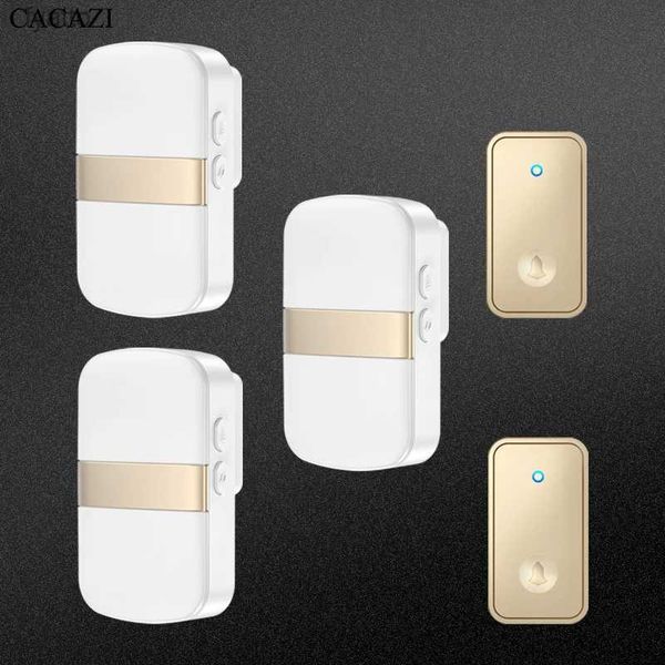 Campanelli Campanello wireless intelligente senza batteria kit impermeabile anello dinamico per casa ed esterno (oro)H240316