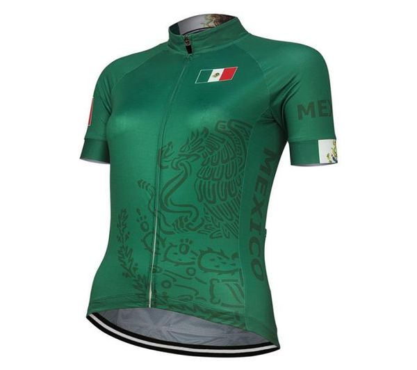 Maglia da ciclismo Mexico New Green Donna Personalizzata Bike Road Mountain Race Short Top Abbigliamento da ciclismo estivo Traspirante1632753