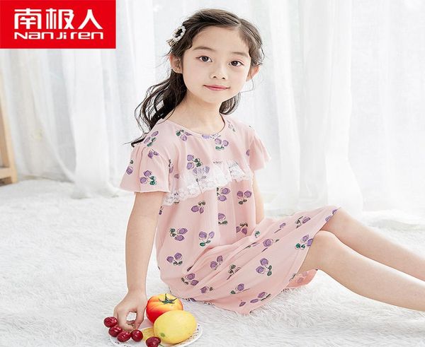 NANJIREN MARKENQUALITÄTS-SEXY Nachthemden Kinderkleid Modal Pyjamas Spitzenkleid Mädchen Nachtkleider Kinder Pyjamas Kleid für Mädchen 418 Jahre alt xxx Mädchen Y3724796