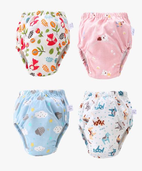 Детские подгузники, 23 цвета, с мультяшным принтом, тренировочные штаны для малышей, 6 слоев, хлопковые сменные подгузники, моющиеся тканевые подгузники для младенцев, трусики Reu9707451