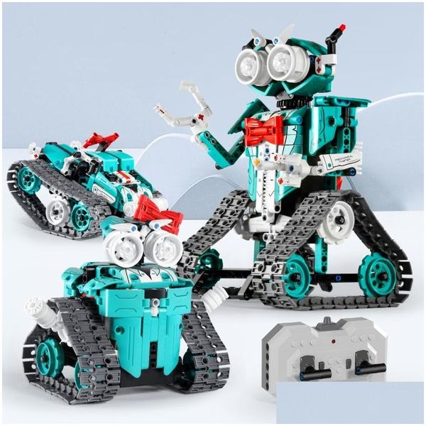 Blocchi Costruisci modello di robot Lepin Brick Building Blocks Rc Car Toy Nuovo prodotto 3In1 Forma Telecomando Piastrella Trasformatore Programmi Dhjol