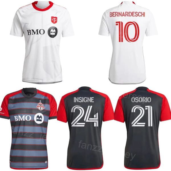 2024-25 Toronto FC 28 PETRETTA Camisas de futebol 21 OSORIO 10 BERNARDESCHI 29 KERR 24 INSIGNE 23 SERVANIA 1 JOHNSON 47 THOMPSON 9 AKINOLA 25 OWUSU Camisa de futebol Kits