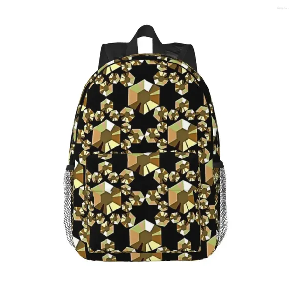 Zaino Scintillante Oro Vintage Strass Cristalli Perline Zaini Zaino per adolescenti Studenti Borse da scuola Zaino da viaggio Borsa a tracolla