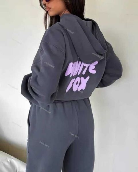 Mulheres duas peças calças 2024 conjuntos de mulheres hoodies outono inverno com capuz retro moletom moletom com capuz calça com capuz pulôver feminino terno tracksui