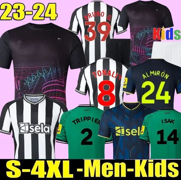 Camisa de futebol 23 24 Terceiro set Casa e fora TONALI BRUNSOCcer Fan Player Edition Wilson SAINT NEW CASTLeS 2023 2024 MAXIMIN ISAK UniteDS Conjunto infantil masculino