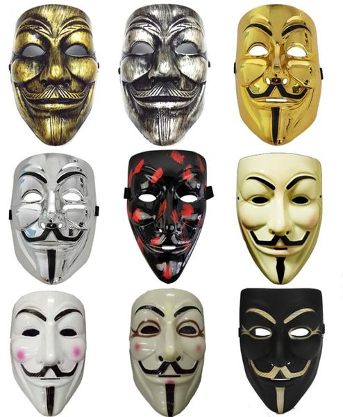 Party Cos Masken V wie Vendetta Erwachsene Maske Anonymous Guy Fawkes Halloween Masken Erwachsene Zubehör Party Cosplay4609990