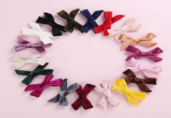 55 * 35 cm per bambini stile coreano velluto graziose forcine 21 colori neonate dolce fiocco fermagli per capelli bambini festa graziose barrette1628444