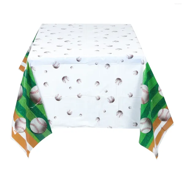 Toalha de mesa de beisebol, toalha de mesa retangular simples decorativa para festa esportiva, adereço para decoração de futebol