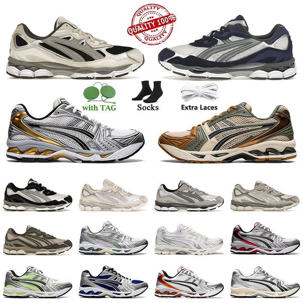 Designer Sports Gel Kayano 14 Tênis de corrida baixa gel NYC NYC White Clay CanyOnPlataform Sneakers Mulheres homens corredores Gel 1130 Mens treinadores creme preto Metallic Plum 36-45