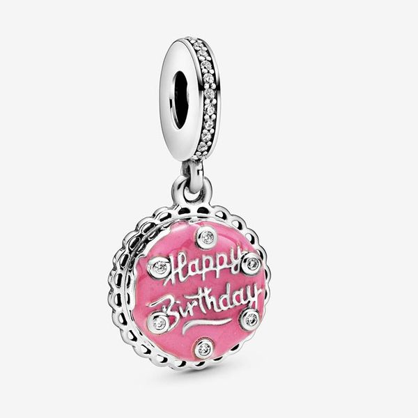 Ciondolo pendente torta di compleanno rosa Pandoras Set di ciondoli in argento sterling 925 Set di braccialetti che creano ciondoli Collana pendente Regalo per fidanzata con scatola originale Alta qualità