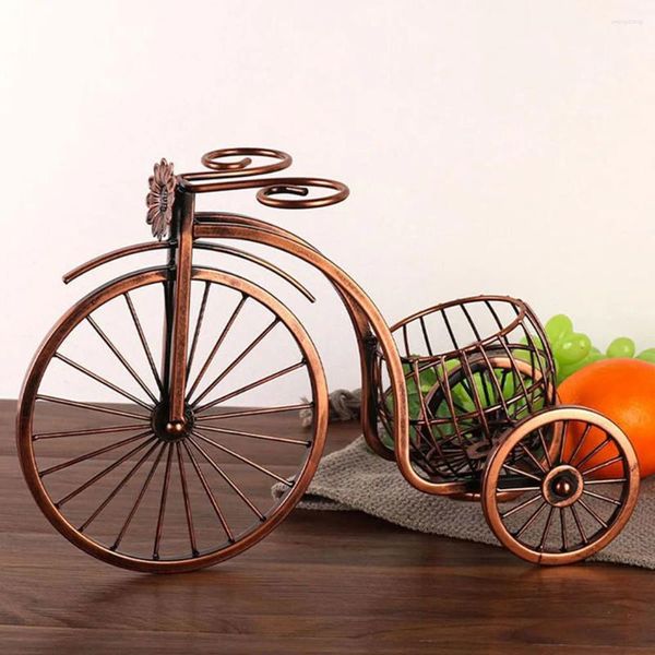 Mutfak Depolama Vintage Metal Üç Tekerlekli Bisiklet Modeli Şarap Tutucu Süs Demir Sanat Bisiklet Şişesi Raf Bar Ev Dekorasyon Ekran Stand