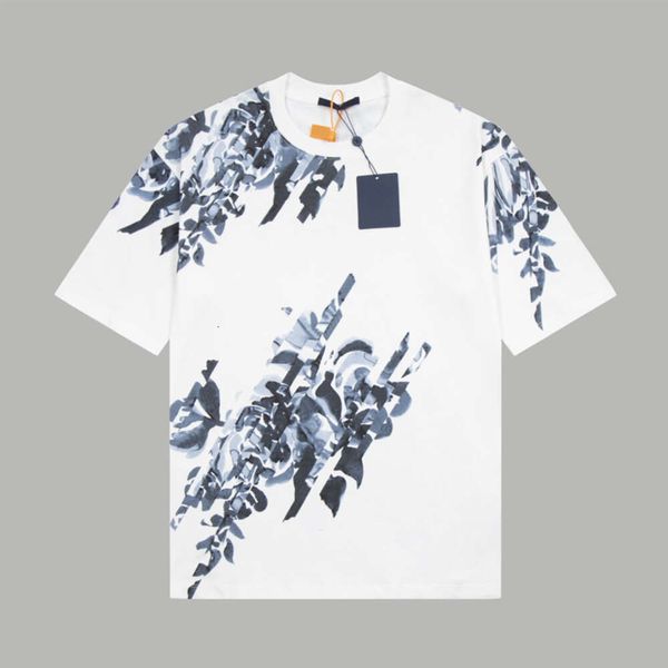 Nova chegada camisa masculina 2024 aurora gradiente cor impressa camisa de cetim flora clássico high-end blusa camisa branca tamanho XS-L fz2403164