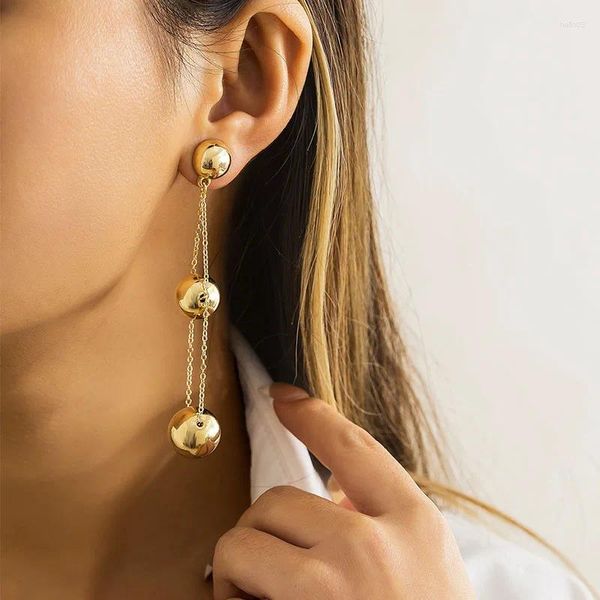 Dangle Küpeler Boncuk Püskül Kadınlar İçin Basit Geometrik Zincir Kulak Aksesuarları Tatil Partisi Moda Mücevher Süslemeleri Toptan