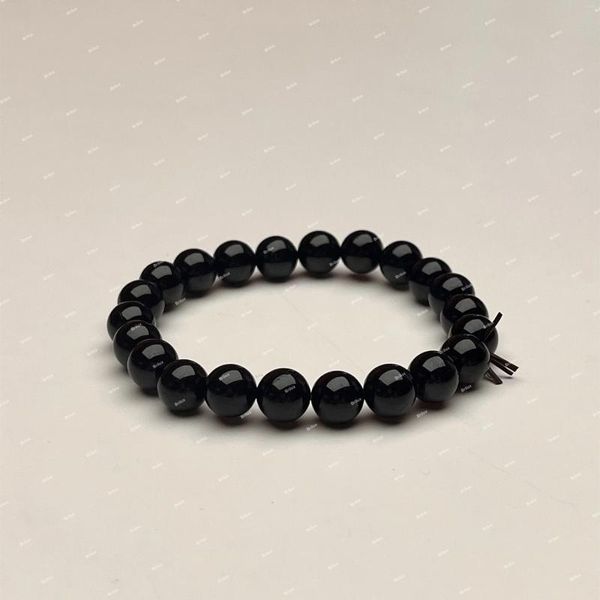 Strand Brilux 8mm Black Jasper Stone Pulseira Genuína Cura Pedra Preciosa Para Força E Estabilidade