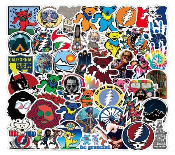 50 Pz / lotto Musica Rock Grateful Dead Cool Adesivi FAI DA TE Auto Bici Viaggio Bagaglio Telefono Laptop Impermeabile Classico Giocattolo Decalcomania8344092