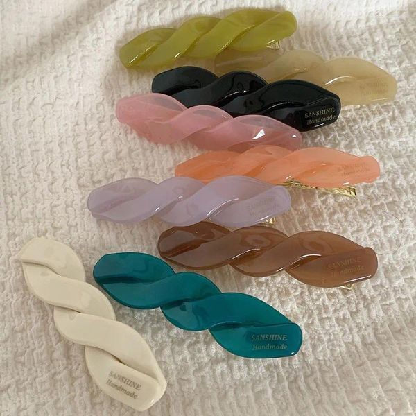 Fermagli per capelli Vendita all'ingrosso 0,8 cm Twist Jelly Clip colorata Duckbill Semplice moda scoppi di acido acetico