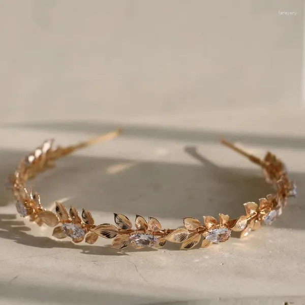 Haarspangen Hochzeit Accessoires Vintage Gold Farbe Stirnband Tiara Blatt Kopfschmuck Krone für Bräute Party Geschenk Kopfschmuck Brautschmuck