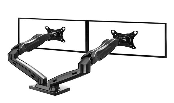 NB F160 Molla a gas da tavolo da 360 gradi 17quot27quot Supporto per doppio monitor con braccio per TV a movimento completo3562691