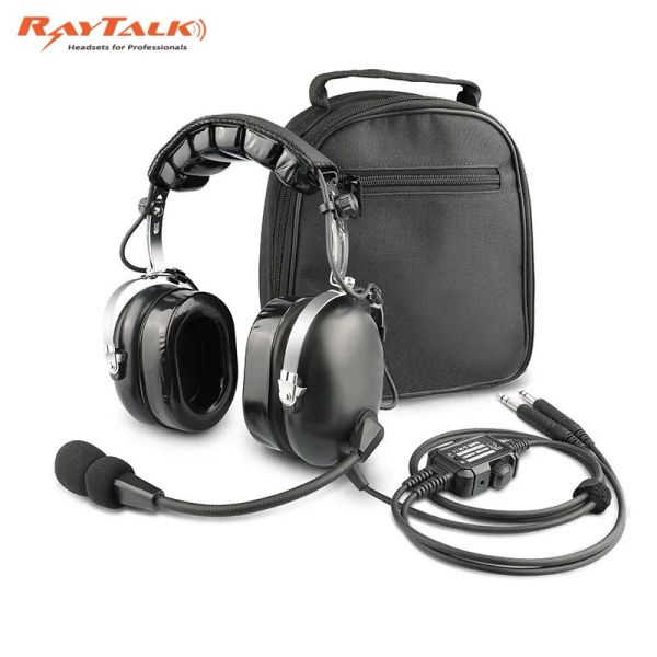 Kopfhörer/Headset Aviation Headset für Piloten inklusive Headset-Tasche, Mikrofon mit Geräuschunterdrückung, Ga-Doppelstecker, MP3-Stereo-Unterstützung, weiches Ohrpolster, kostenloser Versand