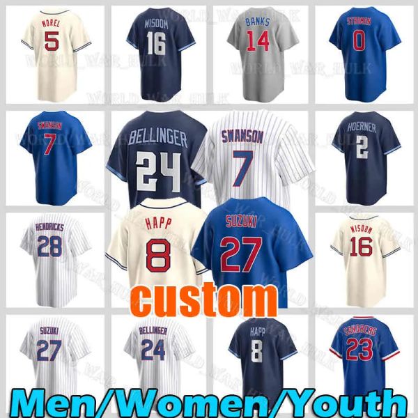 Dansby Swanson Jersey Cody Bellinger Seiya Suzuki Ian Happ Beyzbol Marcus Stroman Andrelton Simmons Nico Hoerner Nelson Velazquez Edwin Rios Wisdom