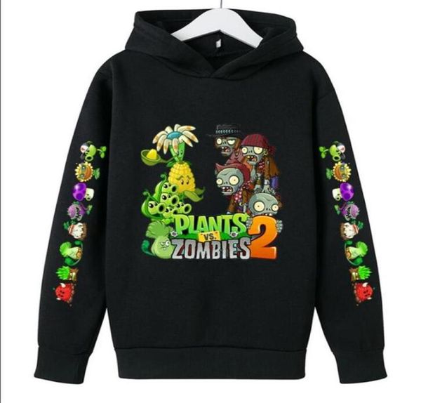 2022 Sonbahar Kış Bitki Vs Zombies Baskı Çocuk Hoodies Cartoon Game Boys Giyim Çocuk Sokak Giysileri Genç Boyutu 414 T21872407