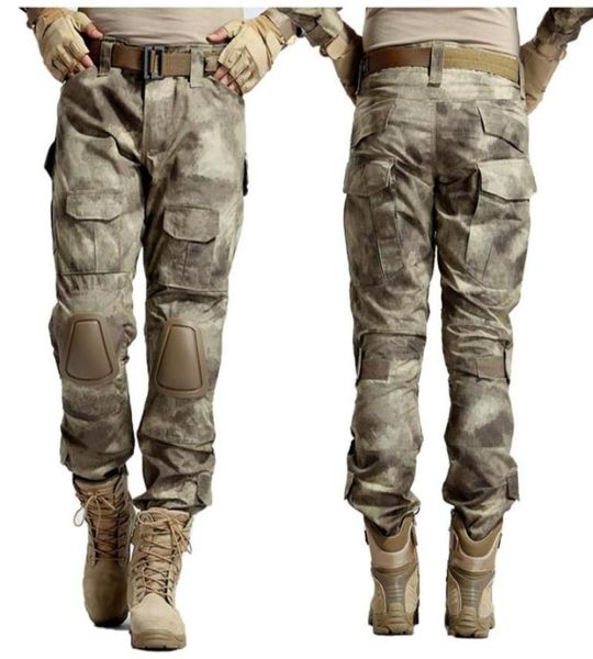 Pantaloni da esterno Multicam Camouflage Militare Tattico Uniforme dell'esercito Pantaloni Trekking Paintball Combattimento Cargo con ginocchiere2387081