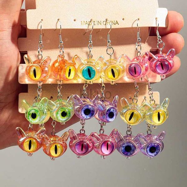 Dangle Chandelier 3Pair/set Monsters Cat Eyeballs Acrílico Pingente Brincos para Mulheres Meninas Bonitos Desenhos Animados 3D Coruja Olhos Brincos Conjuntos de Joias 24316