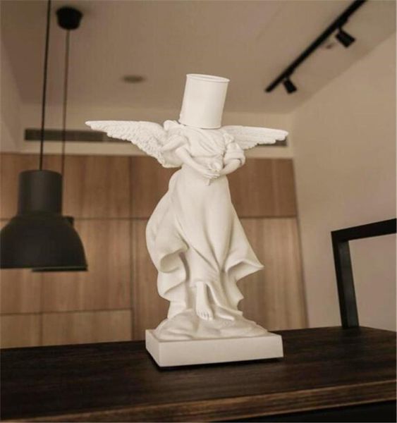 Vendendo Banksy 36CM20CM12CM O balde de tinta de resina anjo e a arte de rua Modern Art escultor Tabletop Arts modelo decora2314345