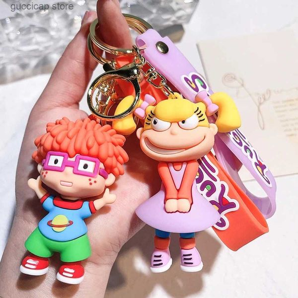 Chaveiros Lanyards Anime Kawaii Rugrats em Paris Soldado Impertinente Chaveiro Personagem de Desenho Animado Bonito Pingente Pendurado Presentes de Carro Y240316