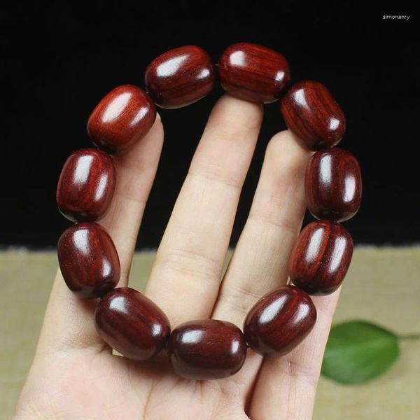 Strand atacado Pterocarpus Santalinus Jujuba Beads pulseira de sândalo vermelho